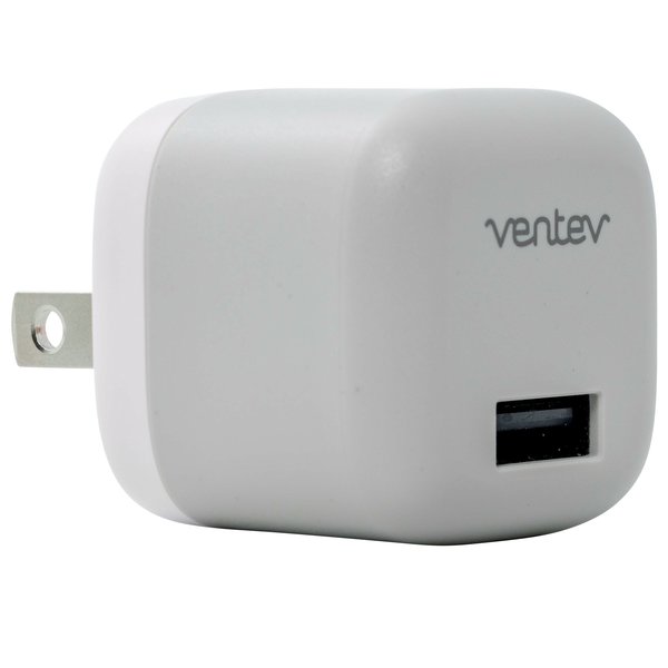 Ventev 12W USB A Wall Charger and USB A to Apple Lightning Cable 3.3ft, White WC12-AL252160